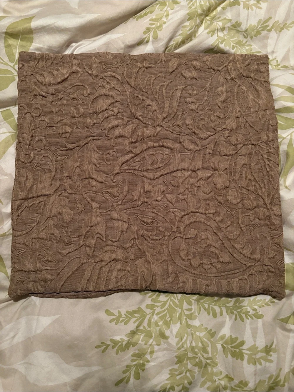 Vintage Textured Brown Jaquard Pillow Cover
